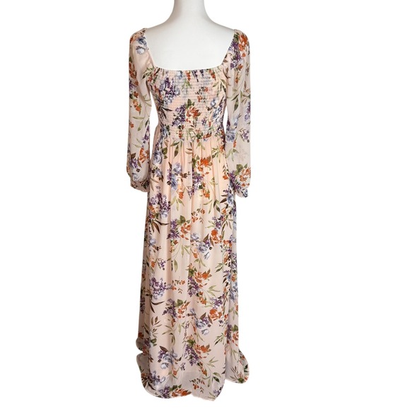 Baltic Born Giselle Maxi Dress Blush Floral Square Neck Long Sleeve Size S NWT - Picture 6 of 11